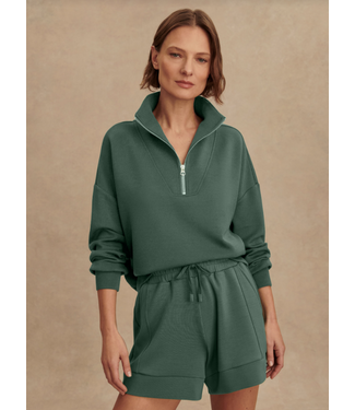 Varley Hawley Half Zip Sweat Dark Forest