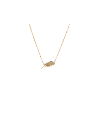 Simply Elegant Boutique Feather Charm Necklace 0.03 CTW - 14KT