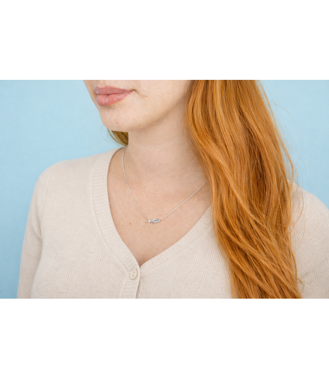 Simply Elegant Boutique Feather Charm Necklace 0.03 CTW - 14KT