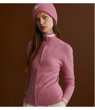 Varley Barthe Zip Through Knit Mauve Orchid