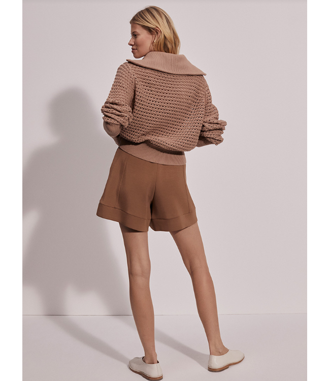 Varley Eloise Full Zip Knit Warm Taupe