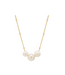 Triple Pearl Necklace Gold Filled Ball Chain