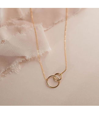 Large Circle Duo Gold Filled Necklace