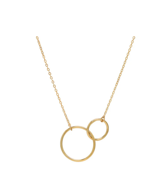 Large Circle Duo Gold Filled Necklace