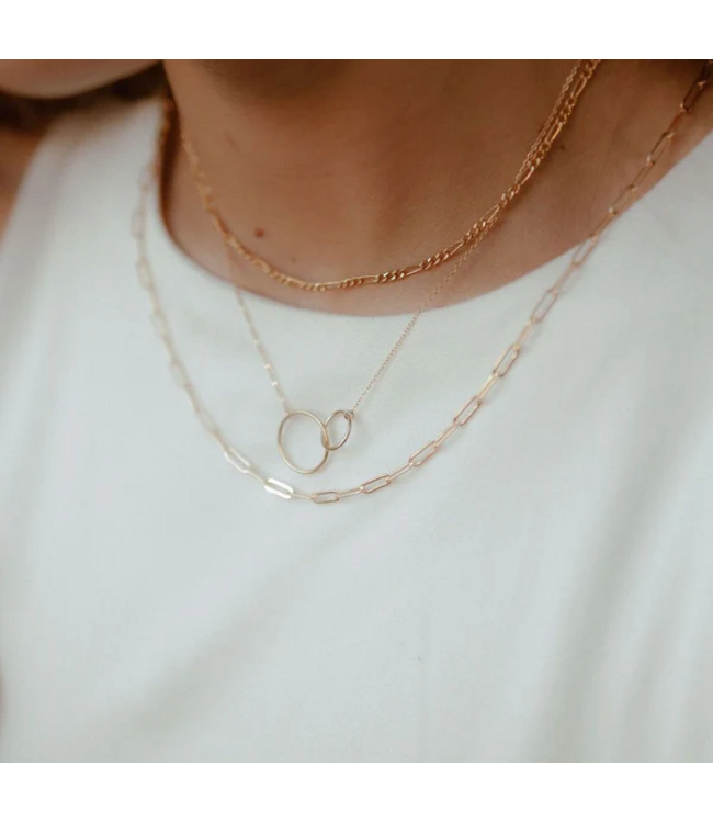 Large Circle Duo Gold Filled Necklace