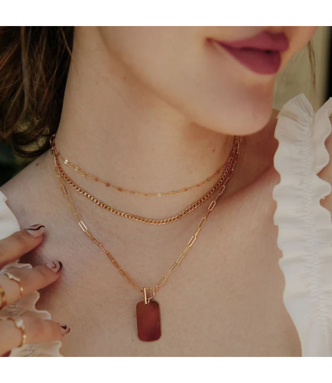 Medium Dog Tag Toggle Gold Filled Necklace