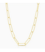 Jen Hansen Demi-Fine Hammered Oval Link Necklace Gold