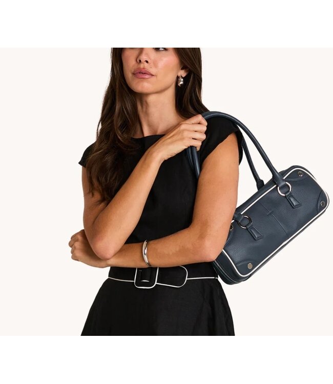 Hammitt Meredith Handbag Small - Nautical Navy Silver