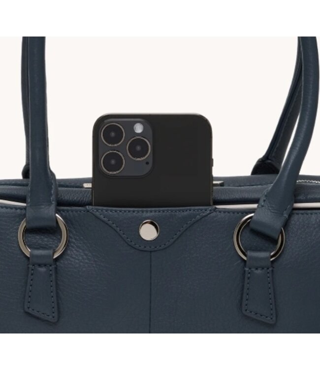 Hammitt Meredith Handbag Small - Nautical Navy Silver