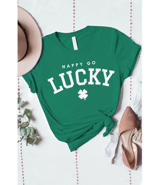 Happy Go Lucky Graphic Tee Green