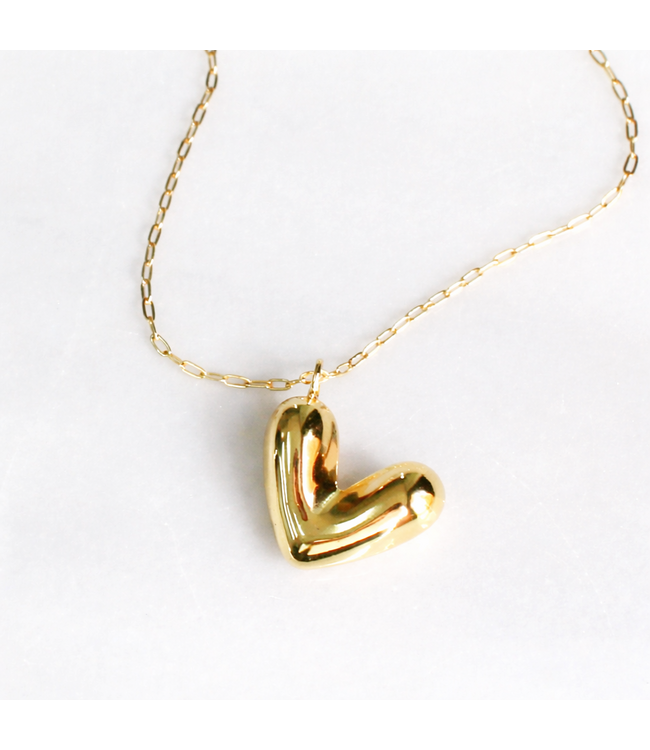 Bess Gold Heart Necklace 20'