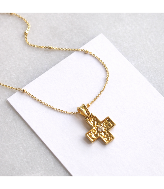 Gold Cross Pendant Necklace