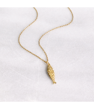 Gold Fish Pendant Necklace Alma 18'