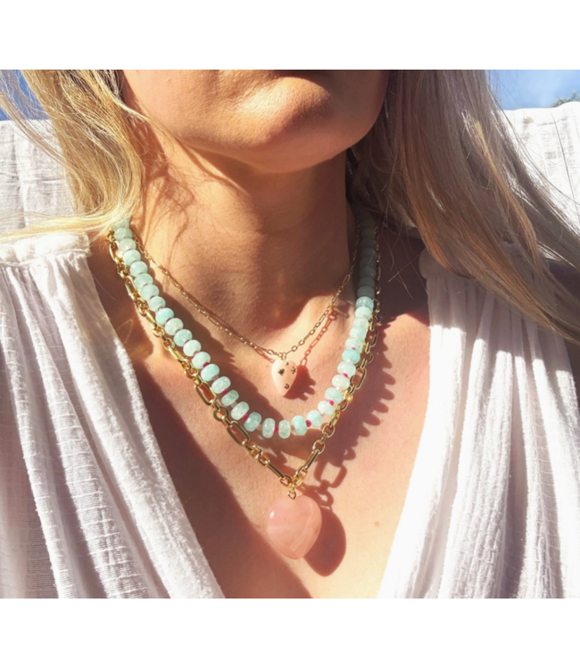 Boardwalk Stone Candy Necklace Aqua