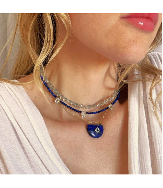 Luna Lapis Necklace 16'