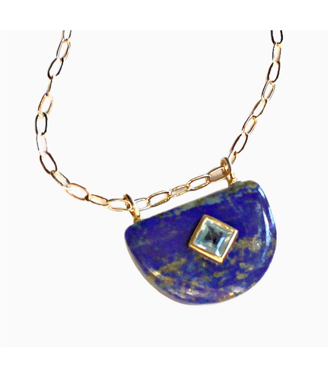 Luna Lapis Necklace 16'