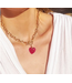 Pink Heart Toggle Necklace 16'