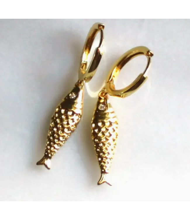 Portia Fish Huggie Hoops