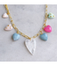 Stone Heart Multi Charm Necklace