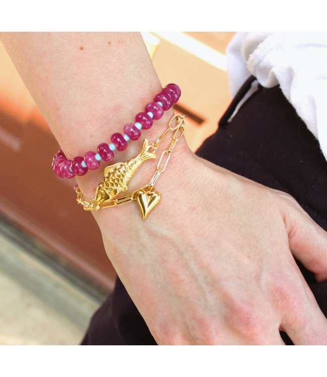 Willow Beaded Stone Candy Bracelet