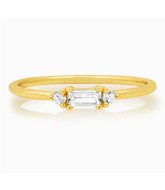 Jen Hansen Demi-Fine Clear Baguette Ring Gold