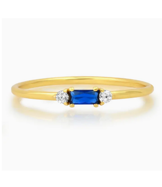 Jen Hansen Demi-Fine Blue Baguette Ring Gold