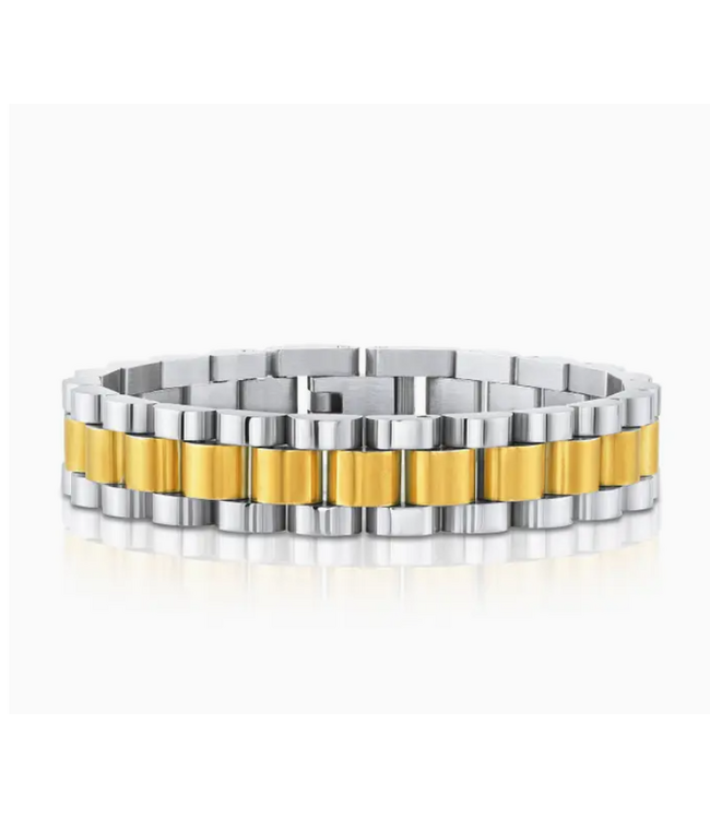 Jen Hansen Demi-Fine Watch Bracelet Silver & Gold 7"