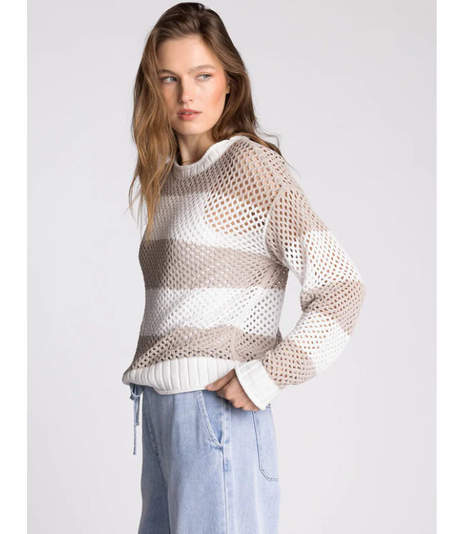 Floriana Sweater Cream/Tan Stripe