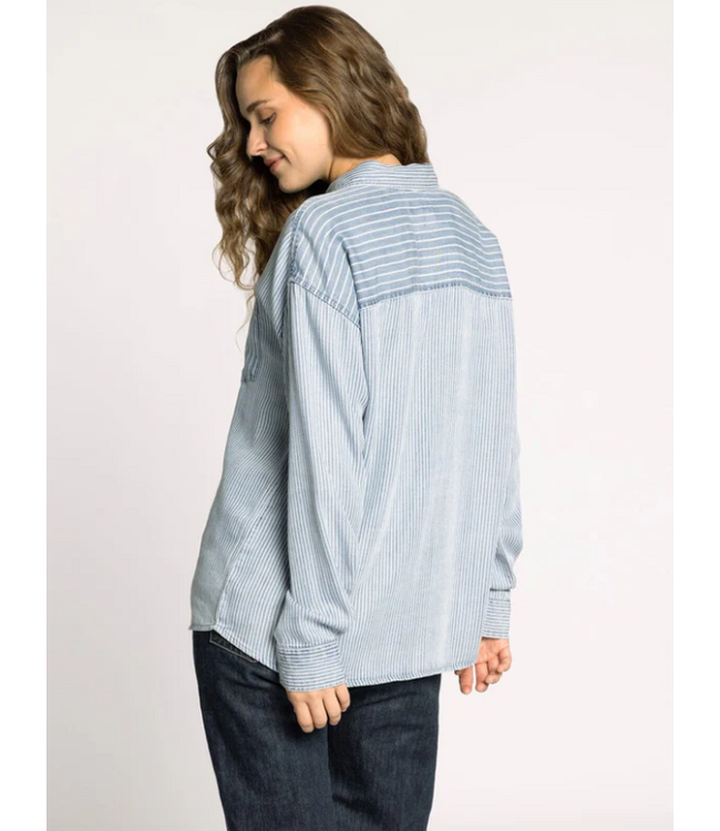 Helena Shirt Blue Stripe Denim