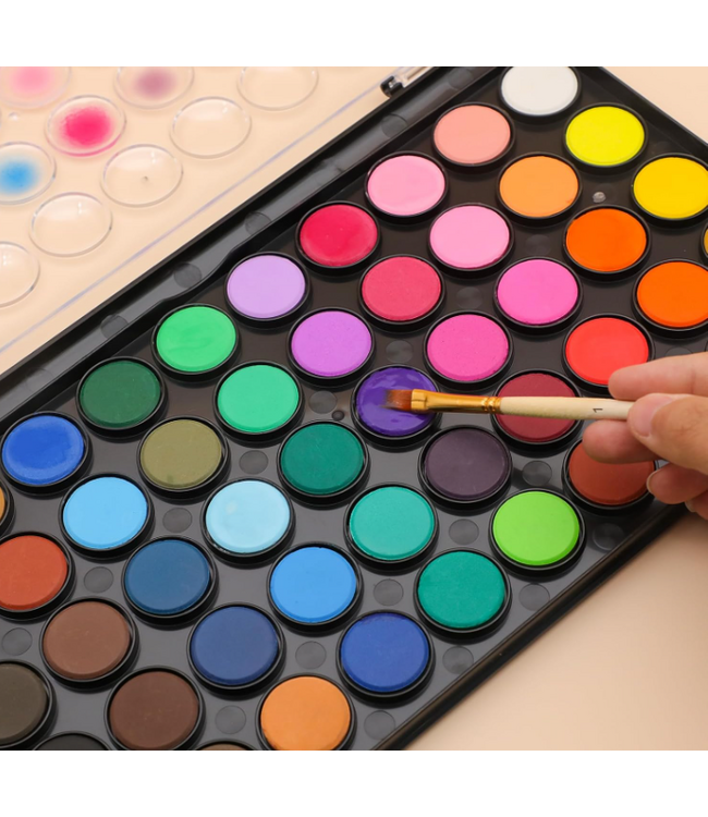 36 Watercolor Paint Set w/ 3 Brushes