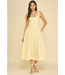 A-Line Poplin Midi Dress Pale Yellow