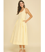 A-Line Poplin Midi Dress Pale Yellow
