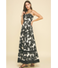 Floral Tiered Maxi Dress Black