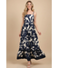 Floral Tiered Maxi Dress Black