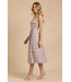 Geometric Print Midi Dress Blue/Red