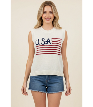 American Flag Sweater Top