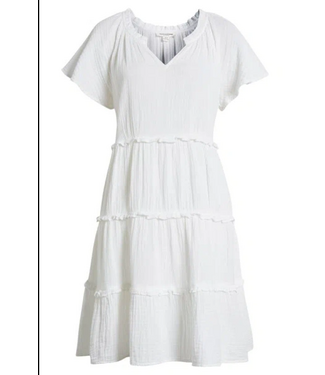Camila Double Cloth Dress White