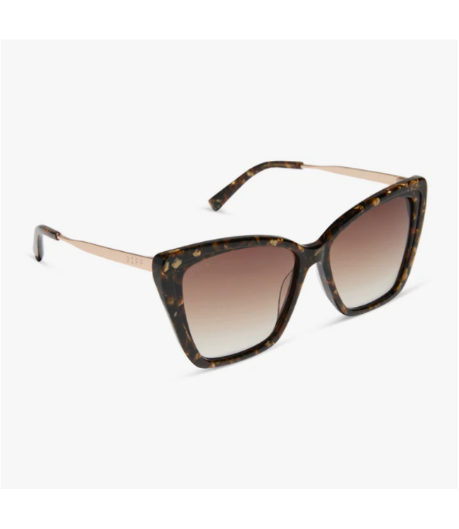 Diff Eyewear Becky ii Glitter Tort & Brn Sunglasses