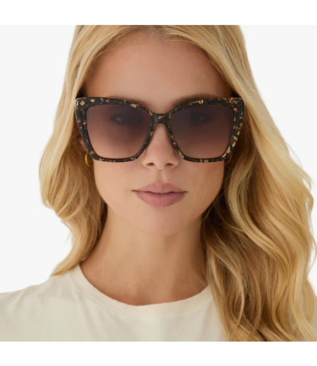 Diff Eyewear Becky ii Glitter Tort & Brn Sunglasses