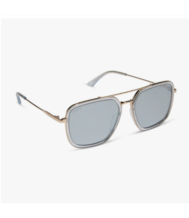 Diff Eyewear Jordan Sunglasses Gold Clear/Silver Mirror