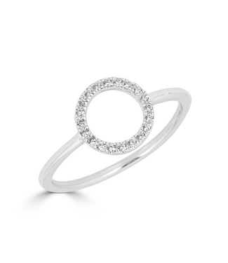 Metrica Circle Outline Ring - 14KW -0.10CT