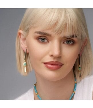L George Double Decker Turquoise Earrings