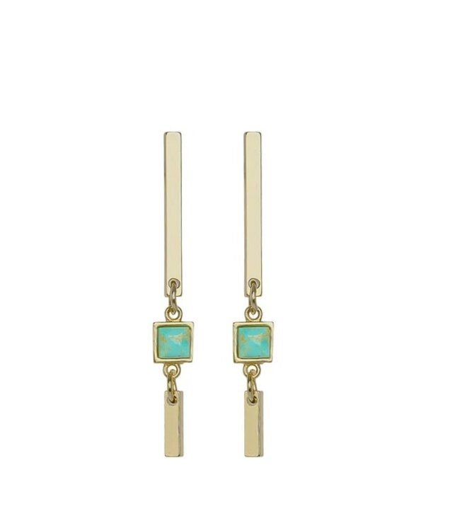 L George Double Decker Turquoise Earrings
