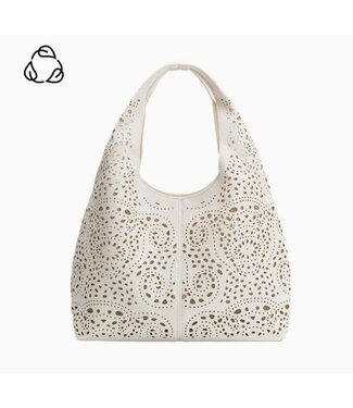 Melie Bianco Farrow Vegan Leather Tote Ivory Small