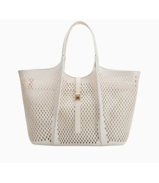 Melie Bianco Malia Laser Cut Tote Ivory