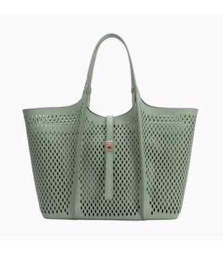 Melie Bianco Malia Laser Cut Tote Sage