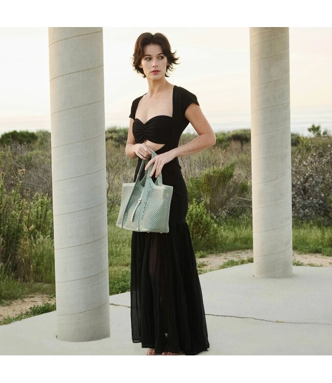 Melie Bianco Malia Laser Cut Tote Sage