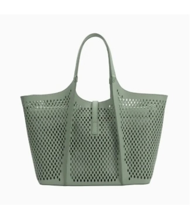 Melie Bianco Malia Laser Cut Tote Sage