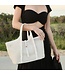 Melie Bianco Malia Laser Cut Tote Ivory
