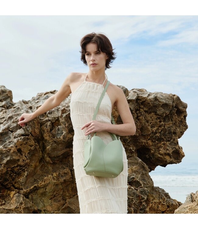 Melie Bianco Tulip Vegan Top Handle Bag Sage